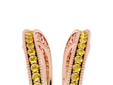 Rose gold Round Yellow Sapphire Milgrain Eternity Band with Channel Setting_23