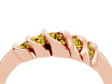 Rose gold Round Yellow Sapphire Multi-Row Crossover Band_10