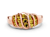 Rose gold Round Yellow Sapphire Multi-Row Crossover Band_6