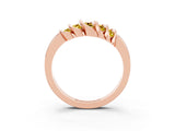 Rose gold Round Yellow Sapphire Multi-Row Crossover Band_9