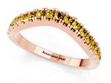 Rose gold Round Yellow Sapphire Pavé Curved Band with Shared Prong Setting_19