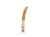Rose gold Round Yellow Sapphire Pavé Curved Band with Shared Prong Setting_20