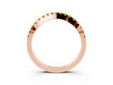 Rose gold Round Yellow Sapphire Pavé Curved Band with Shared Prong Setting_21