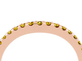 Rose gold Round Yellow Sapphire Pavé Curved Wedding Band_22