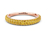 Rose gold Round Yellow Sapphire Pavé Eternity Band with Shared Prong Setting_18