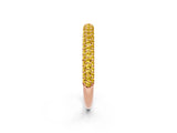 Rose gold Round Yellow Sapphire Pavé Eternity Band with Shared Prong Setting_20