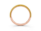 Rose gold Round Yellow Sapphire Pavé Eternity Band with Shared Prong Setting_21