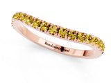 Rose gold Round Yellow Sapphire Pavé Half Eternity Band with Shared Prong Setting_19