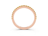 Rose gold Round Yellow Sapphire Pavé Half Eternity Band with Shared Prong Setting_21