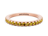 Rose gold Round Yellow Sapphire Pavé Set Eternity Band with Micro Prong Setting_18