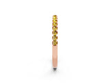 Rose gold Round Yellow Sapphire Pavé Set Eternity Band with Micro Prong Setting_20