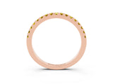 Rose gold Round Yellow Sapphire Pavé Set Eternity Band with Micro Prong Setting_21