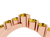 Rose gold Round Yellow Sapphire Prong-Set Crossover Band_10