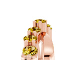 Rose gold Round Yellow Sapphire Prong-Set Crossover Band_11