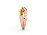 Rose gold Round Yellow Sapphire Prong-Set Crossover Band_8