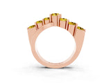 Rose gold Round Yellow Sapphire Prong-Set Crossover Band_9