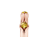 Rose gold Round Yellow Sapphire Prong Set Milgrain Eternity Band_11