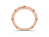 Rose gold Round Yellow Sapphire Prong Set Milgrain Eternity Band_9