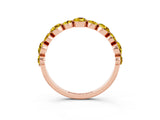 Rose gold Round Yellow Sapphire Scalloped Prong Set Eternity Band_33