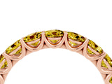 Rose gold Round Yellow Sapphire Shared Prong Eternity Band_10