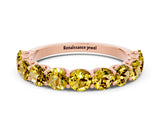 Rose gold Round Yellow Sapphire Shared Prong Eternity Band_6