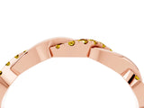Rose gold Round Yellow Sapphire Twist Eternity Band with Pavé Setting_10