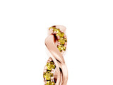 Rose gold Round Yellow Sapphire Twist Eternity Band with Pavé Setting_11