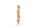 Rose gold Round Yellow Sapphire Twist Eternity Band with Pavé Setting_8