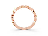Rose gold Round Yellow Sapphire Twist Eternity Band with Pavé Setting_9