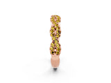 Rose gold Round Yellow Sapphire Twisted Eternity Band with Pavé and Shared Prong Setting_20