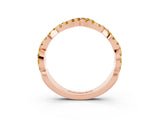 Rose gold Round Yellow Sapphire Twisted Eternity Band with Pavé and Shared Prong Setting_21
