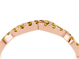 Rose gold Round Yellow Sapphire Twisted Eternity Band with Pavé and Shared Prong Setting_22