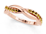 Rose gold Round Yellow Sapphire Twisted Infinity Band with Prong Setting_19