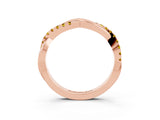 Rose gold Round Yellow Sapphire Twisted Infinity Band with Prong Setting_21