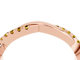 Rose gold Round Yellow Sapphire Twisted Infinity Band with Prong Setting_22
