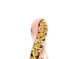 Rose gold Round Yellow Sapphire Twisted Infinity Band with Prong Setting_23