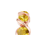Rose gold Round Yellow Sapphire Wave Band with Channel Setting and Shared Prongs_11