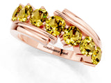 Rose gold Round Yellow Sapphire Wave Band with Channel and Shared Prong Setting_19
