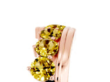 Rose gold Round Yellow Sapphire Wave Band with Channel and Shared Prong Setting_23