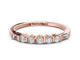 Rose gold Round and Baguette Diamond Prong Set Half-Eternity Band_4