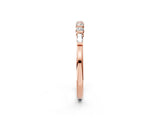 Rose gold Round and Baguette Diamond Prong Set Half-Eternity Band_6