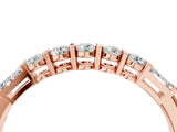 Rose gold Round and Baguette Diamond Prong Set Half-Eternity Band_8
