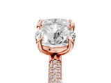 Rose gold Round and Cushion Toi Moi Ring with Prong Setting and Micro Pave Band_22