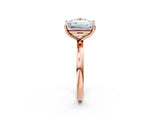 Rose gold Round and Emerald Cut Toi Moi Ring with Prong Setting_85