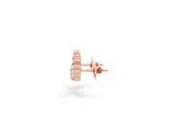 Rose gold Round and Heart Diamond Petite Ear Climber Earrings_1