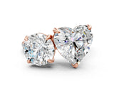 Rose gold Round and Heart Toi Moi Ring with Prong Setting and Pave Band 1