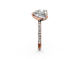 Rose gold Round and Heart Toi Moi Ring with Prong Setting and Pave Band 3