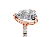 Rose gold Round and Heart Toi Moi Ring with Prong Setting and Pave Band