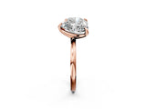 Rose gold Round and Heart Toi Moi Ring with Prong Setting and Plain Band 2