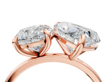 Rose gold Round and Heart Toi Moi Ring with Prong Setting and Plain Band 4
